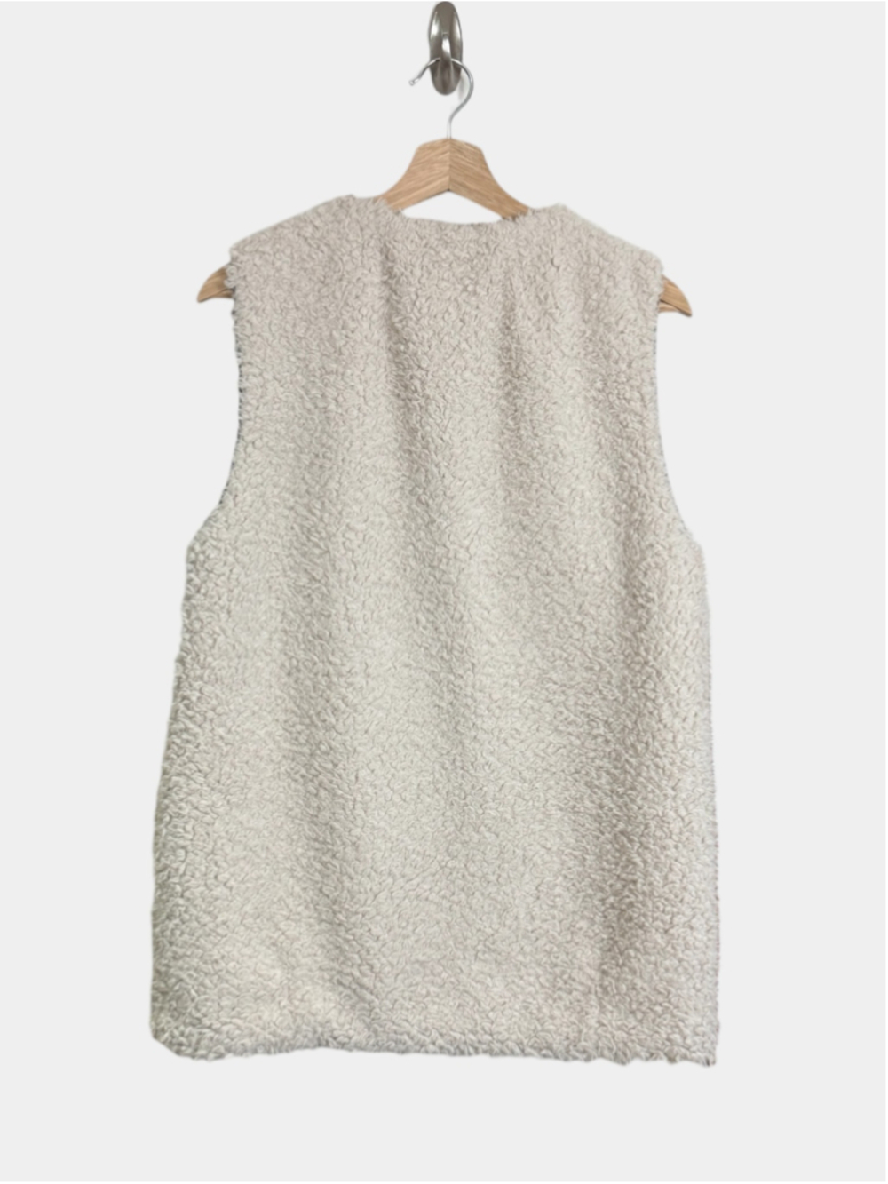 Aritzia WILFRED Chatou Sherpa Cream Vest, Casual Streetwear, Sz M - Picture 11 of 16